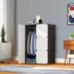 3 Tier 6-Cube Portable Wardrobe Divide-Grid Modular Storage Organiser Folding Closet