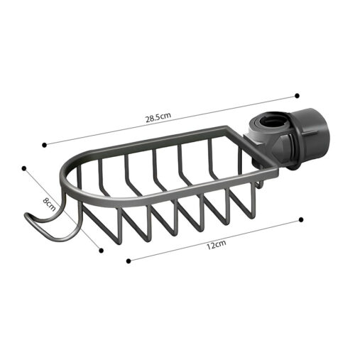Dark Grey Single Kitchen Sink Organiser Faucet Soap Sponge Caddy Rack Storage Drainer - Image 5