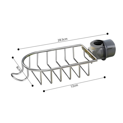 Silver Single Kitchen Sink Organiser Faucet Soap Sponge Caddy Rack Storage Drainer - Image 4