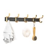 41cm Wall Mounted Towel Rack Space-Saving Hanger Organiser with Durable Hooks