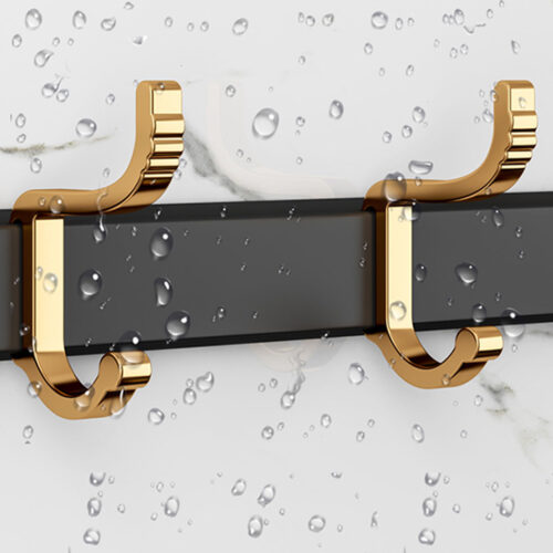 41cm Wall Mounted Towel Rack Space-Saving Hanger Organiser with Durable Hooks - Image 9
