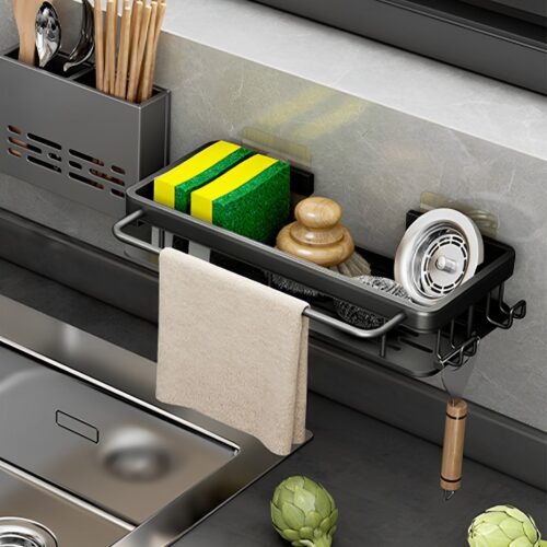 34cm Kitchen Sink Storage Organiser Shelf Rack - Image 4
