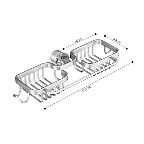 Silver Kitchen Sink Organiser Faucet Soap Sponge Caddy Rack Drainer with Towel Bar Holder - Image 6