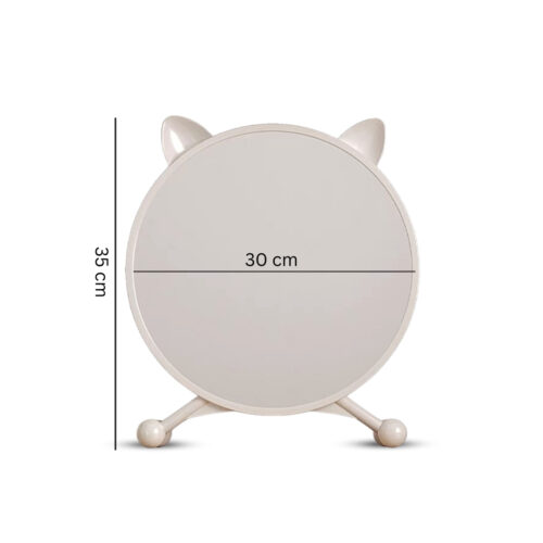 30cm White Smart Makeup Bedroom Table Mirror Cat Ear - Image 2