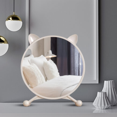 30cm White Smart Makeup Bedroom Table Mirror Cat Ear - Image 3