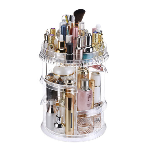 360 Degree Rotating Makeup Organiser Cosmetics Holder Display Stand Decor