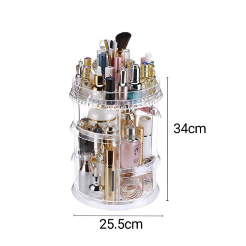 360 Degree Rotating Makeup Organiser Cosmetics Holder Display Stand Decor - Image 2