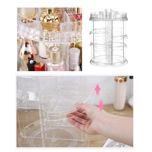 360 Degree Rotating Makeup Organiser Cosmetics Holder Display Stand Decor - Image 3