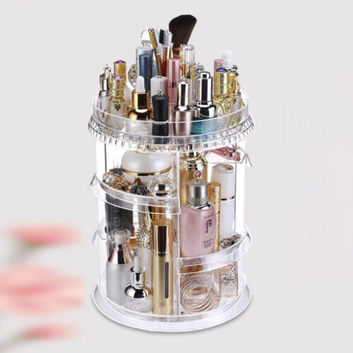 360 Degree Rotating Makeup Organiser Cosmetics Holder Display Stand Decor - Image 5