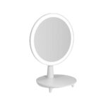 Round White Rechargeable LED Light Makeup Mirror Tabletop Vanity Decor