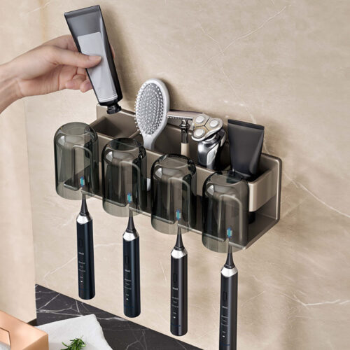 27cm Wall-Mounted Bathroom Storage Organiser Shelf Rack - Image 3