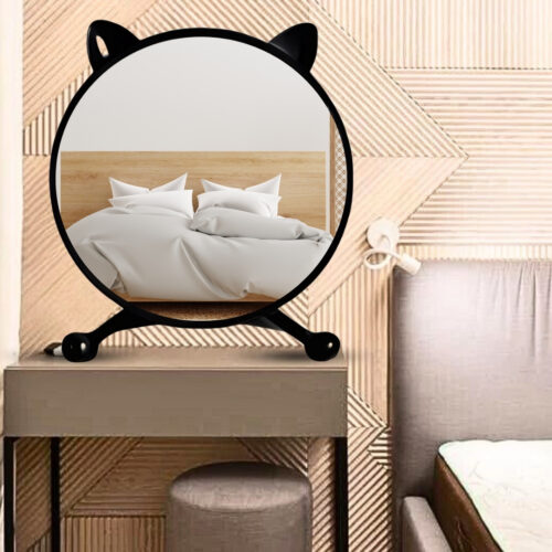 40cm Black Smart Makeup Bedroom Table Mirror Cat Ear - Image 5