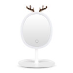 White Antler LED Light Makeup Mirror Tabletop Vanity Decor