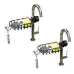 2x Black Single Kitchen Sink Organiser Faucet Soap Sponge Caddy Rack Storage Drainer