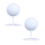 2x 26cm White Round Smart LED Makeup Bedroom Table Vanity Mirror Multi Colour 5x Magnification