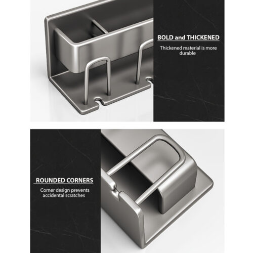 2x 15cm Wall-Mounted Bathroom Storage Organiser Shelf Rack - Image 9