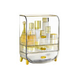 3 Tier Transparent Countertop Cosmetic Storage Makeup Perfume Display Stand Shelf Drawer Organiser