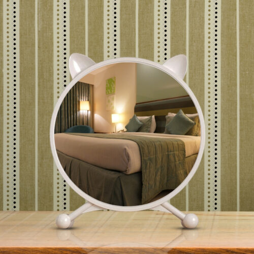 2x 30cm White Smart Makeup Bedroom Table Mirror Cat Ear - Image 4