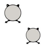 2x 30cm Black Smart Makeup Bedroom Table Mirror Cat Ear