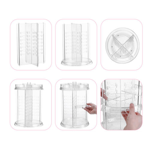 2x 360 Degree Rotating Makeup Organiser Cosmetics Holder Display Stand Decor - Image 5