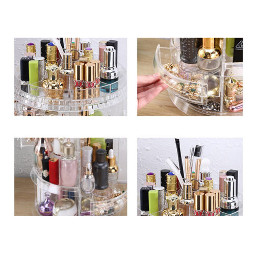 2x 360 Degree Rotating Makeup Organiser Cosmetics Holder Display Stand Decor - Image 6