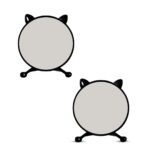 2x 40cm Black Smart Makeup Bedroom Table Mirror Cat Ear