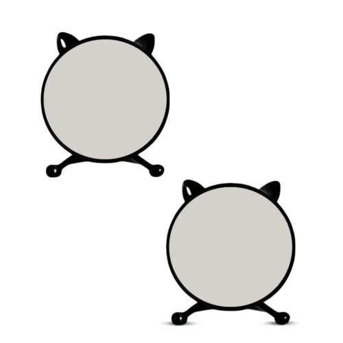 2x 40cm Black Smart Makeup Bedroom Table Mirror Cat Ear