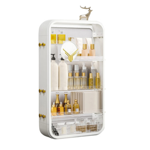 White Multi Tier Cosmetic Storage Rack Bathroom Vanity Tray Display Stand Organiser