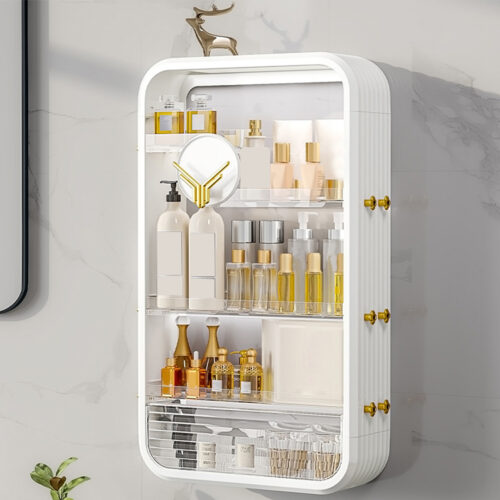 White Multi Tier Cosmetic Storage Rack Bathroom Vanity Tray Display Stand Organiser - Image 4