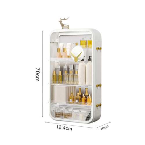 White Multi Tier Cosmetic Storage Rack Bathroom Vanity Tray Display Stand Organiser - Image 6