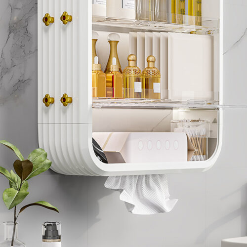 White Multi Tier Cosmetic Storage Rack Bathroom Vanity Tray Display Stand Organiser - Image 8