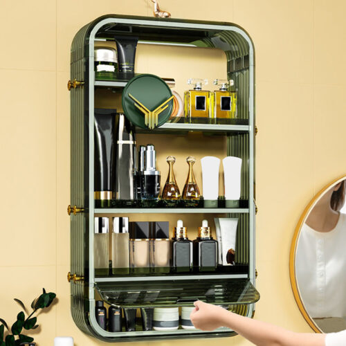 Green Multi Tier Cosmetic Storage Rack Bathroom Vanity Tray Display Stand Organiser - Image 5