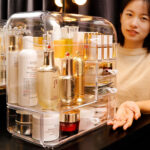 2x Transparent Cosmetic Storage Box Clear Makeup Holder with Lid Drawers Waterproof Dustproof Organiser