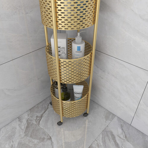 3 Tier Bathroom Shelf Storage Display Rack Organiser with wheels - Image 2