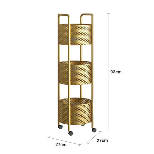 3 Tier Bathroom Shelf Storage Display Rack Organiser with wheels - Image 3