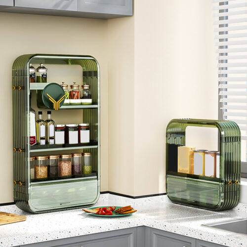 2x Green Multi Tier Cosmetic Storage Rack Bathroom Vanity Tray Display Stand Organiser - Image 2