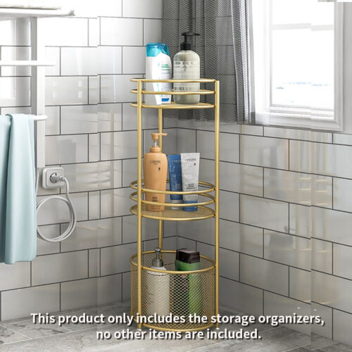 2x 3 Tier Bathroom Freestanding Storage Shelf Display Rack Organiser with Basket - Image 4