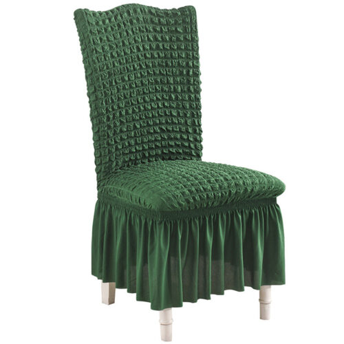 Dark Green Chair Cover Seat Protector with Ruffle Skirt Stretch Slipcover Wedding Party Decor