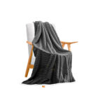 Grey Throw Blanket Warm Cozy Double Sided Thick Flannel Fleece Bed Sofa Comforter