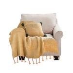Coffee Tassel Fringe Knitting Blanket Warm Woven Couch Bed Sofa Decor