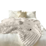 150x200cm Throw Blanket Pearl White Premium Milk Velvet Luxuriously Soft Cozy Bedding