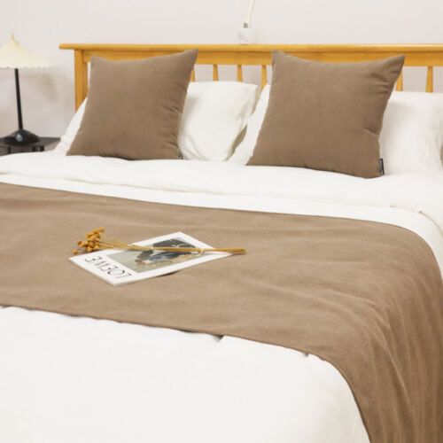 1.5m Bed Light Brown Vintage Scarf Runner Bedding Tail Pad Flag For Home Hotel Set of 3 - Image 4