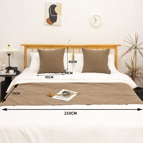 1.5m Bed Light Brown Vintage Scarf Runner Bedding Tail Pad Flag For Home Hotel Set of 3 - Image 5