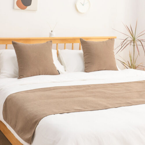 1.8m Bed Light Brown Vintage Scarf Runner Bedding Tail Pad Flag For Home Hotel Set of 3
