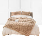 200cm Light Camel Fur Fuzzy Super Soft Cozy Fluffy Throw Blanket