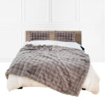 200cm Grey Fur Fuzzy Super Soft Cozy Fluffy Throw Blanket