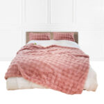 200cm Pink Fur Fuzzy Super Soft Cozy Fluffy Throw Blanket
