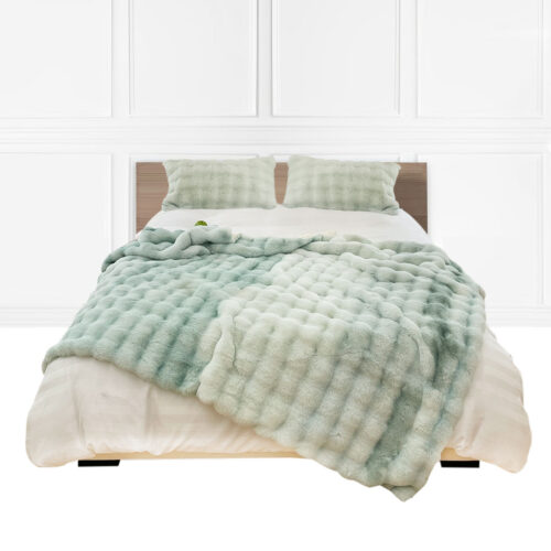 200cm Light Green Fuzzy Super Soft Cozy Fluffy Throw Blanket