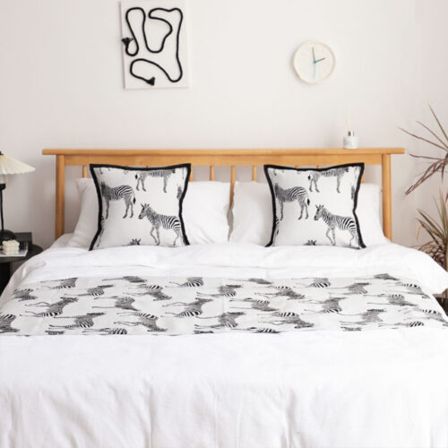 1.5m Bed Light Luxury Zebra Vintage Bed Scarf Runner Bedding Tail Pad Flag For Home Hotel Set of 3 - Image 3