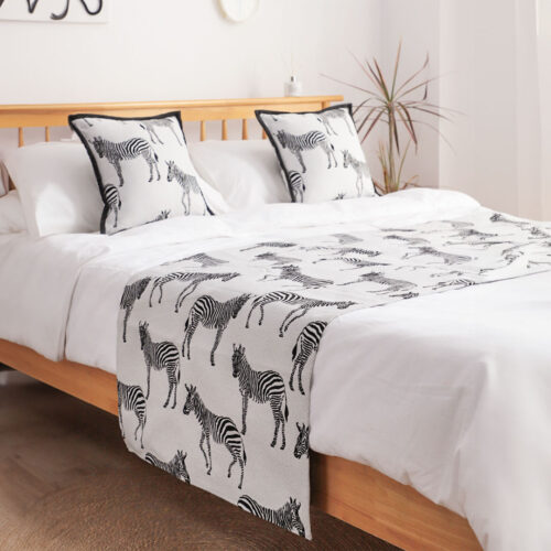 1.5m Bed Light Luxury Zebra Vintage Bed Scarf Runner Bedding Tail Pad Flag For Home Hotel Set of 3 - Image 4